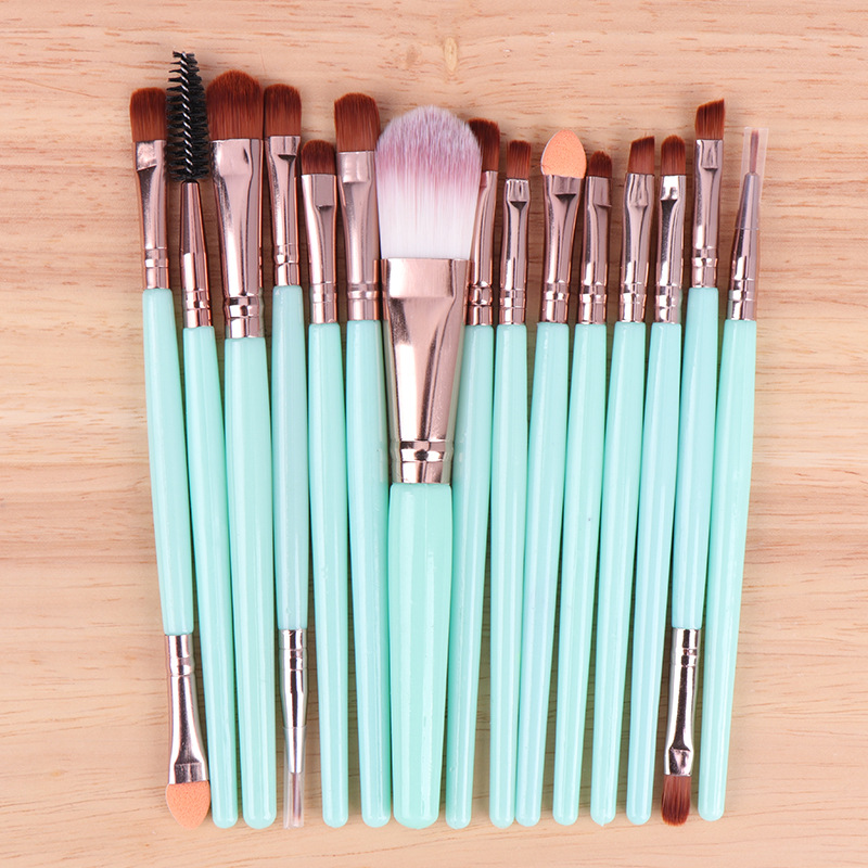 15-piece makeup brush set: eyeshadow brush, eye brush, eyebrow brush, eyelash brush, lip brush, complete set of beauty tools in stock, shanilak pic 14