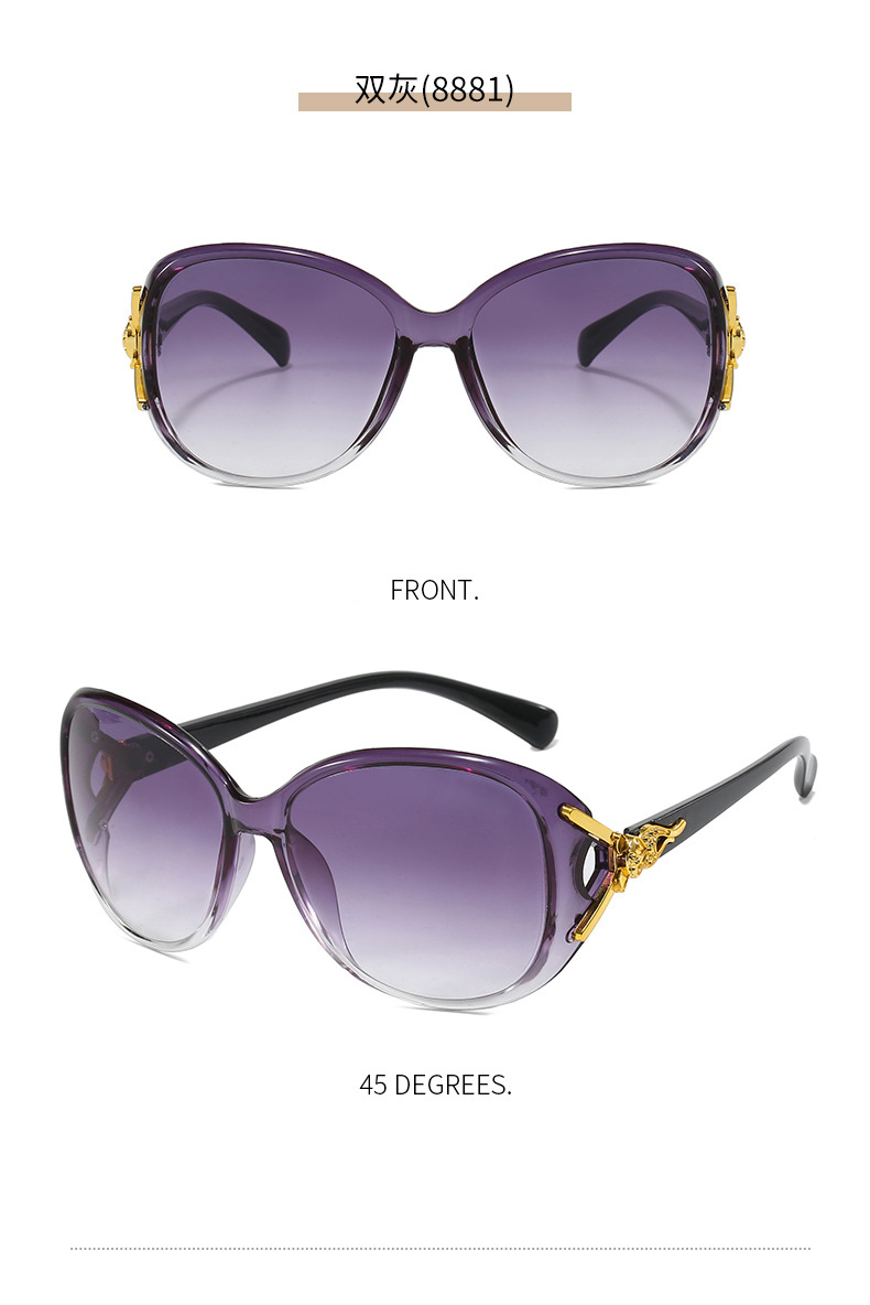 Wholesale of classic large-frame sunglasses for women with fox heads, fashionable camellia sunglasses for middle-aged and elderly people pic 14