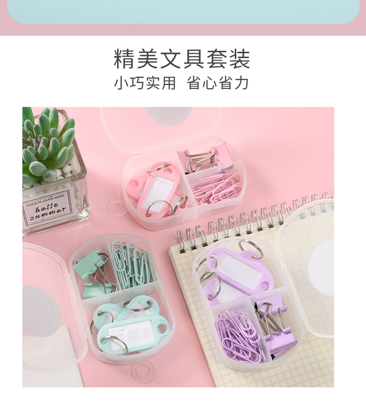 Fresh and cute long-tail clip, macaron-colored dovetail clip, 19mm, cute binding, student stationery iron clip set wholesale pic 11