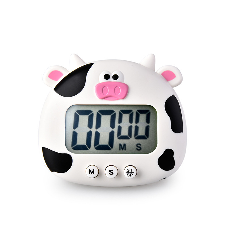 Creative little cow cartoon electronic timer, student exercise time manager, kitchen reminder timer pic 2