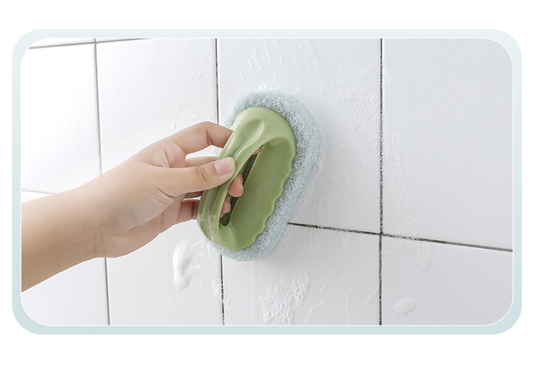 Thickened sponge brush, pot brush, bathroom handle, bathtub brush, kitchen and bathroom tile cleaning brush T pic 9