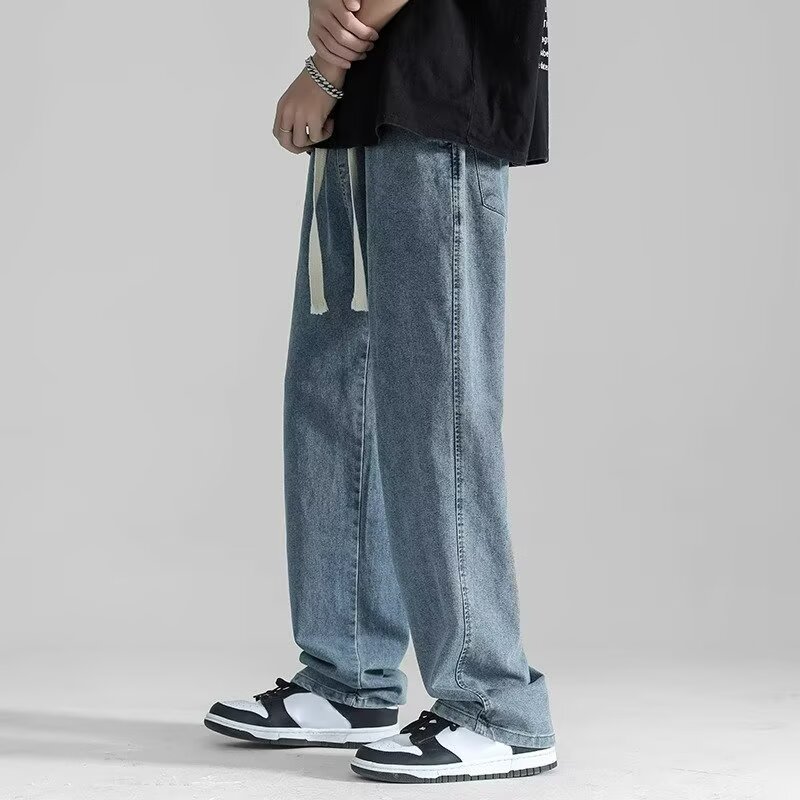 牛仔裤2024新款男潮牌高端夏季薄款宽松休闲男士长裤阔腿拖地裤子详情11