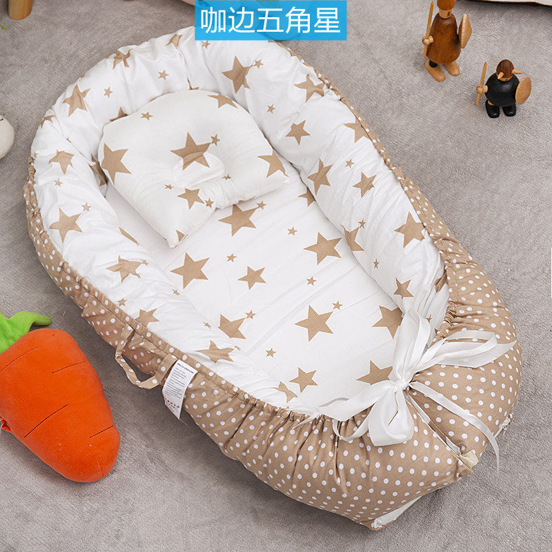 Cross-border exclusive folding, detachable and washable portable anti-pressure crib, midbed bionic fully detachable baby pillow crib pic 38