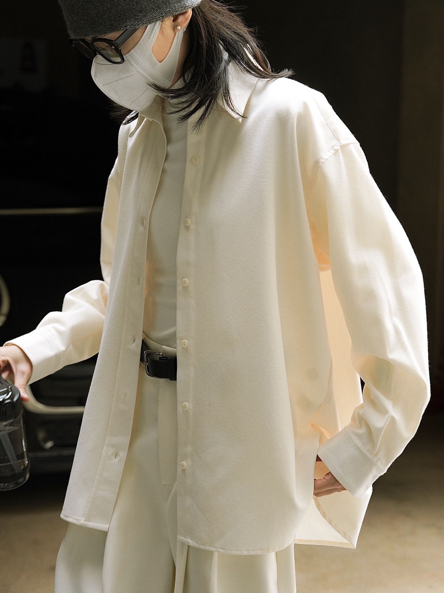 Early spring new Korean-style simple commuting brushed lapel shirt, loose and slimming, H-shaped thickened layering top for women pic 12