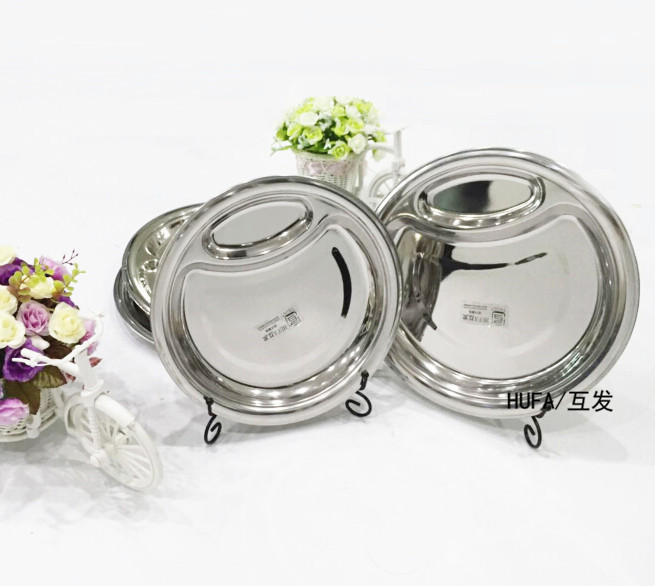 Factory direct sales of stainless steel dinner plates, stainless steel round tableware plates, round plates pic 7