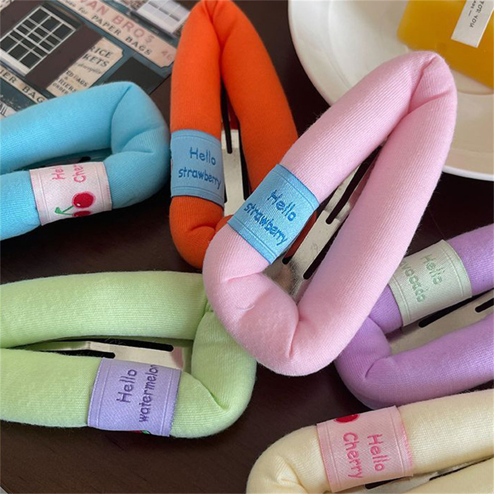 Cream-colored puffy sponge hair clips, cute large bangs clips, BB clips, makeup clips, hair clip edge clips, and teenage hair accessories pic 13