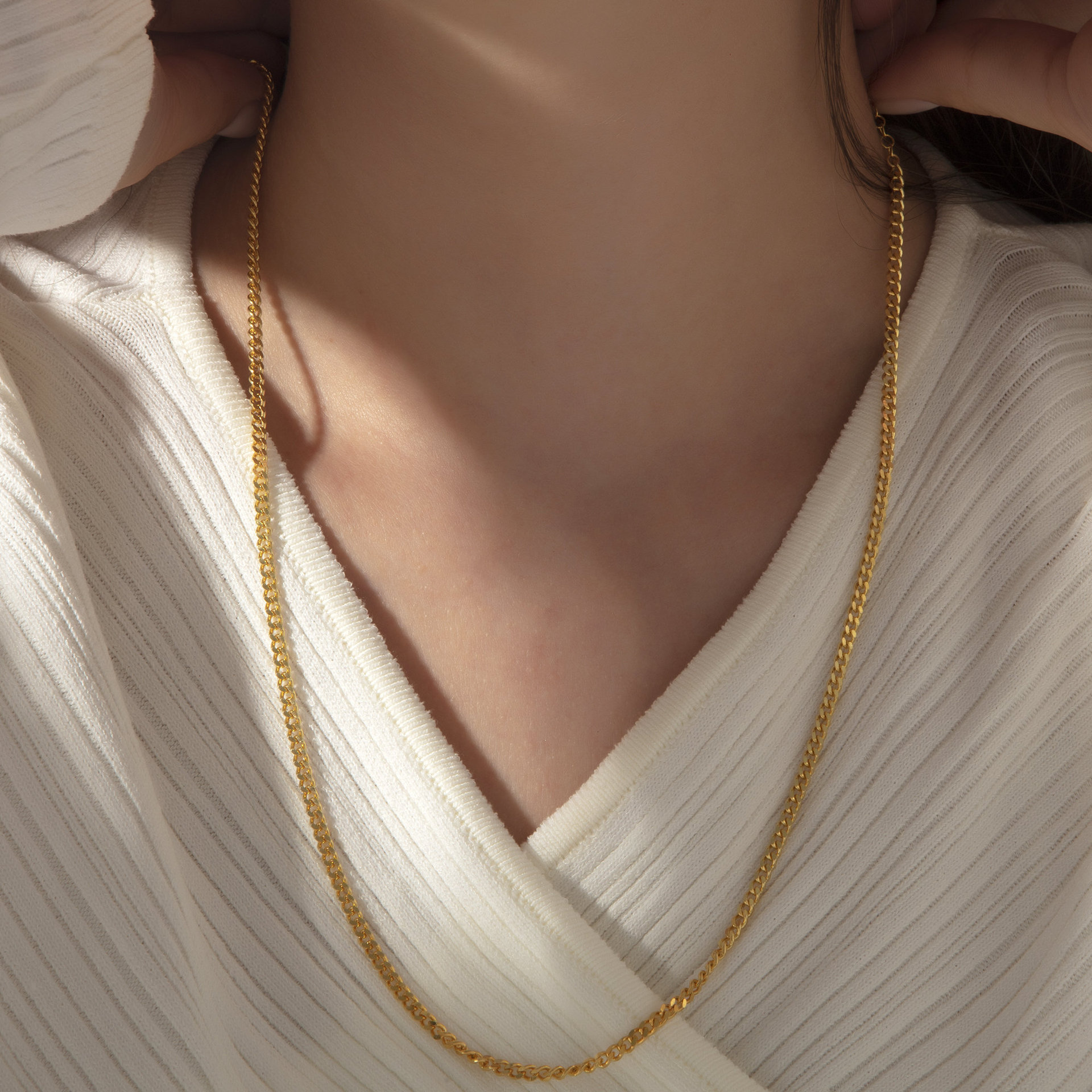 European and American cross-border stainless steel simple and versatile 18k gold plain chain, blade chain, twist chain, box chain, diy jewelry chain pic 33