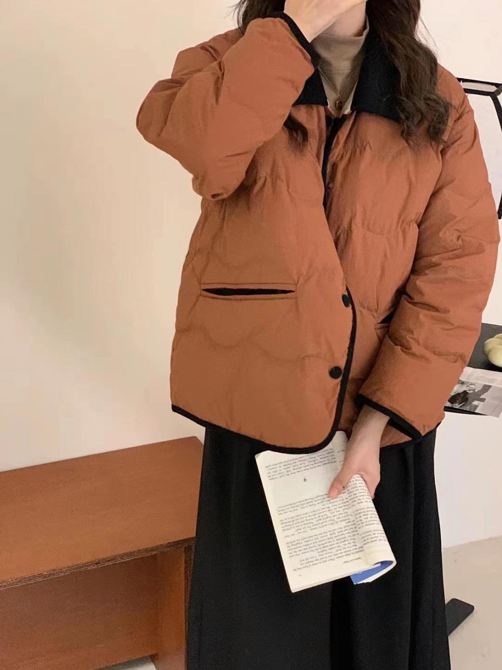 Lapel Dongdaemun light down cotton-padded jacket for women, short chanel-style cotton-padded jacket, casual coat for winter pic 25