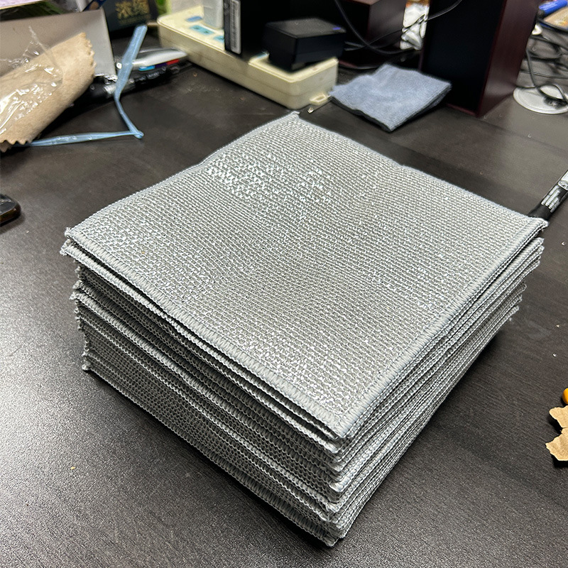 双面银丝抹布厂家洗碗巾吸水不沾油洗碗抹布家务清洁去油污钢丝详情6