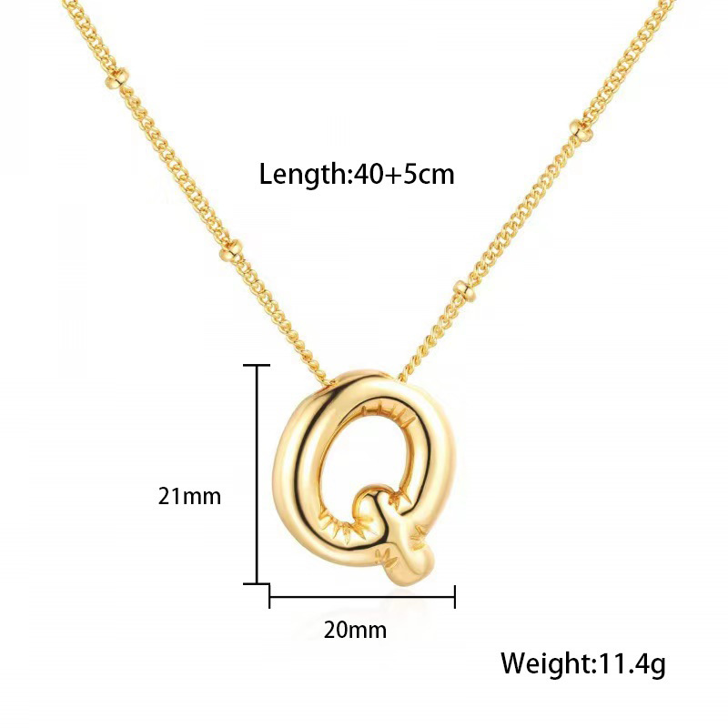 臻茫跨境钛钢网红爆款好看不锈钢项链常规派对气球字母吊坠项链女详情20