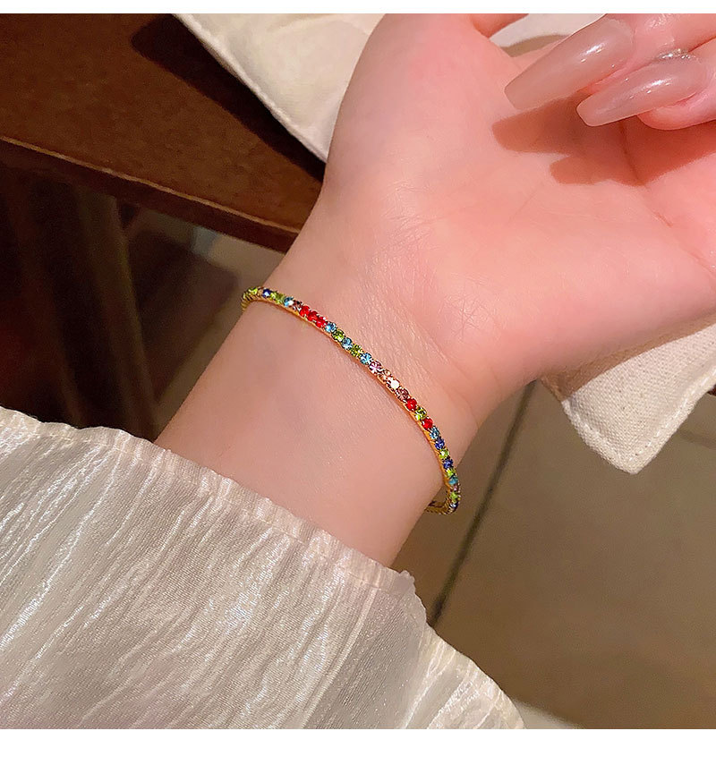 彩色锆石弹力绳手链女高级感轻奢气质闺蜜学生手镯时尚爆款手饰品详情12