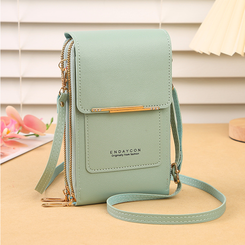 厂家直销触屏手机包女斜挎包韩版手机袋多功能钥匙拉链零钱包竖款详情14