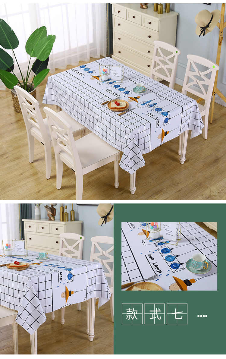 【LOVELY HOME】【 Chi Jia 】 Oil-proof no-wash tablecloth e-commerce Group purchase manufacturer wholesale Thickened and enlarged waterproof and oil-proof tablecloths, kitchen tablecloths, European-style tablecloths, geometric printed tablecloths pic 17
