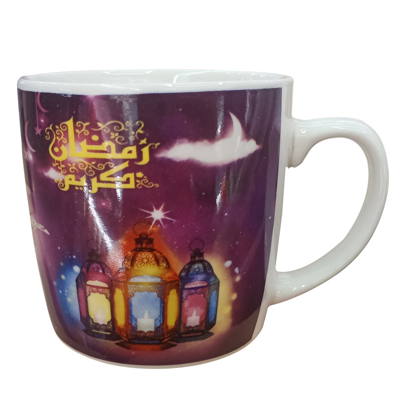 新款外贸阿文陶瓷杯斋月咖啡杯套装家用小水杯卡通个性杯宗教用品时尚礼品杯详情4