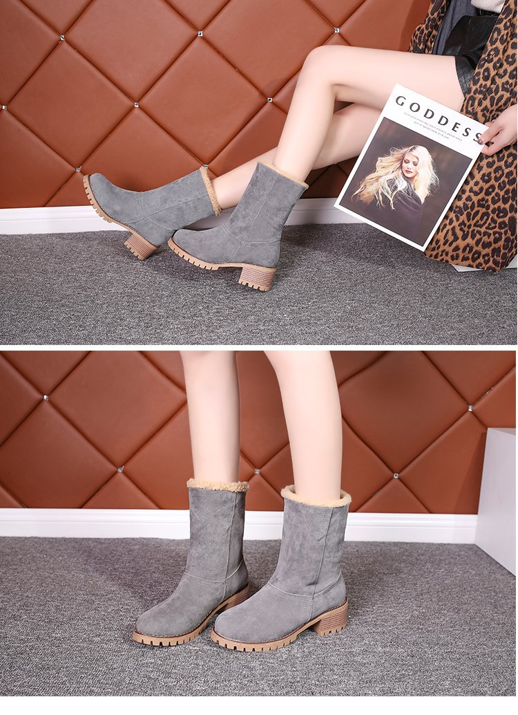 2024冬季新款绒面厚底粗跟中筒靴43码保暖棉鞋圆头大码外贸女靴子详情19
