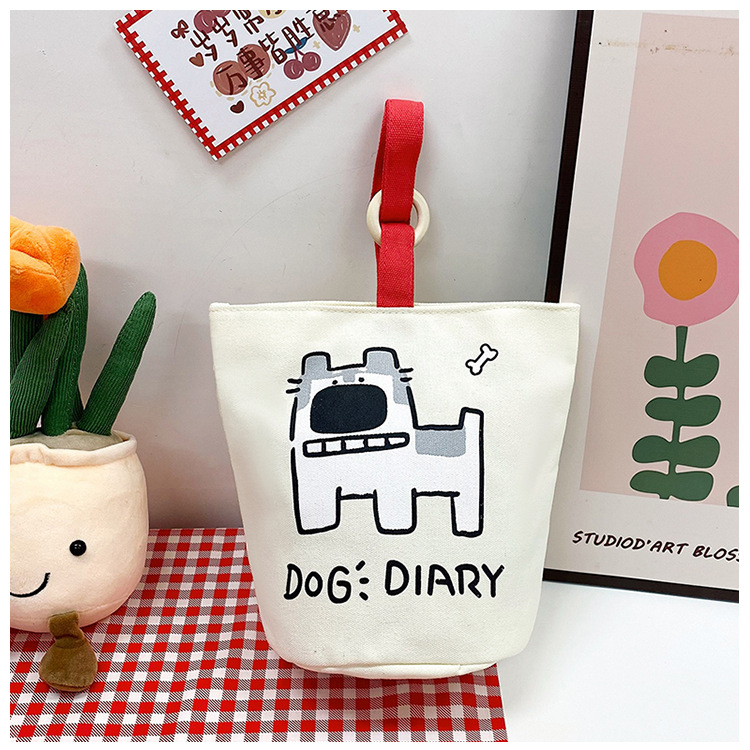 上班族便携妈咪帆布包购物学生可爱水桶型手拎便当带饭盒手提包女详情25