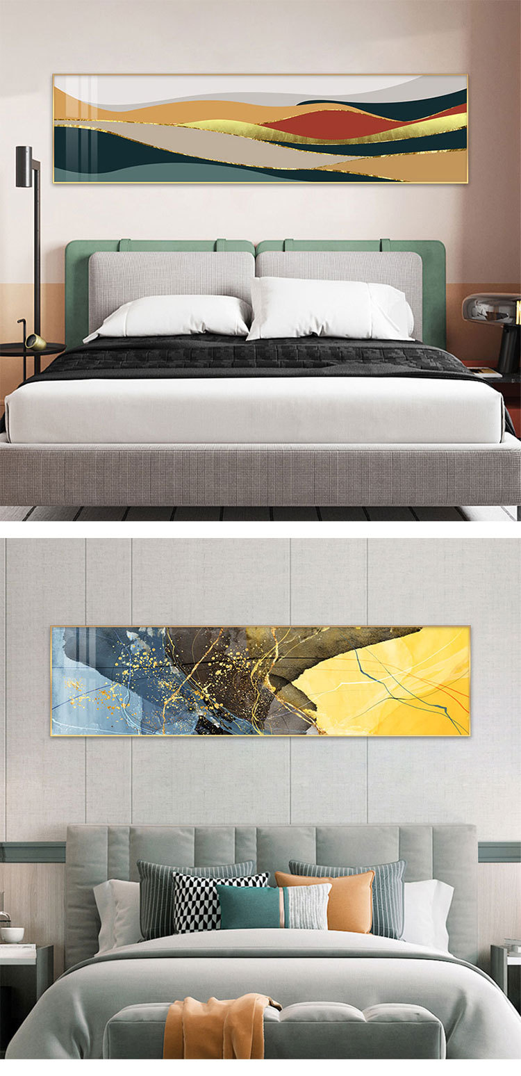 Longjiang Shijia Decorative Paintings: Abstract Bedside paintings, Hotel Nordic minimalist canvas paintings, Modern Bedroom crystal porcelain paintings wholesale pic 18