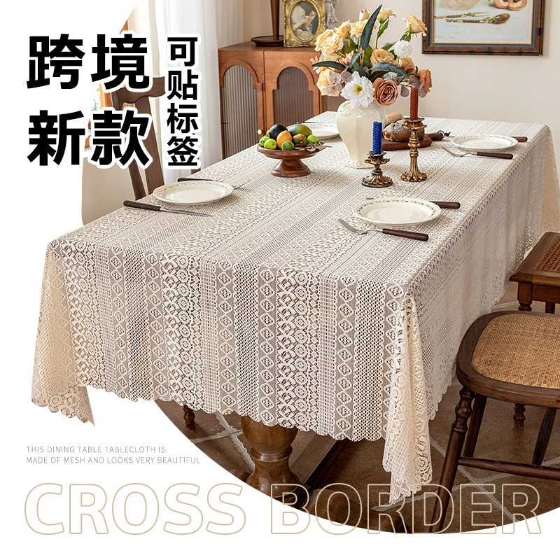 中东爆款加厚棉麻餐桌台布家用长方形茶几巾防水防油桌布批发代发详情4