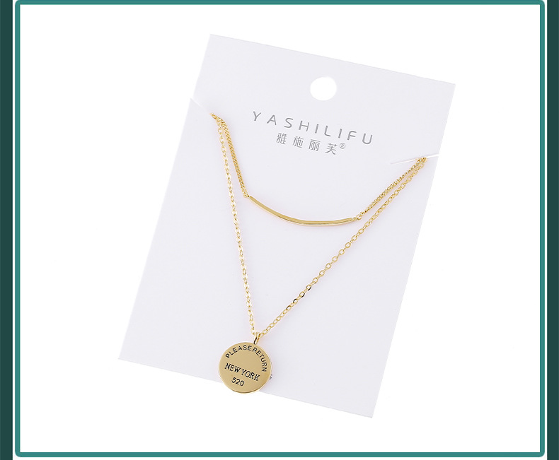 雅施丽芙S925银饰双层字母个性休闲ins风小众个性源头工厂银项链详情8