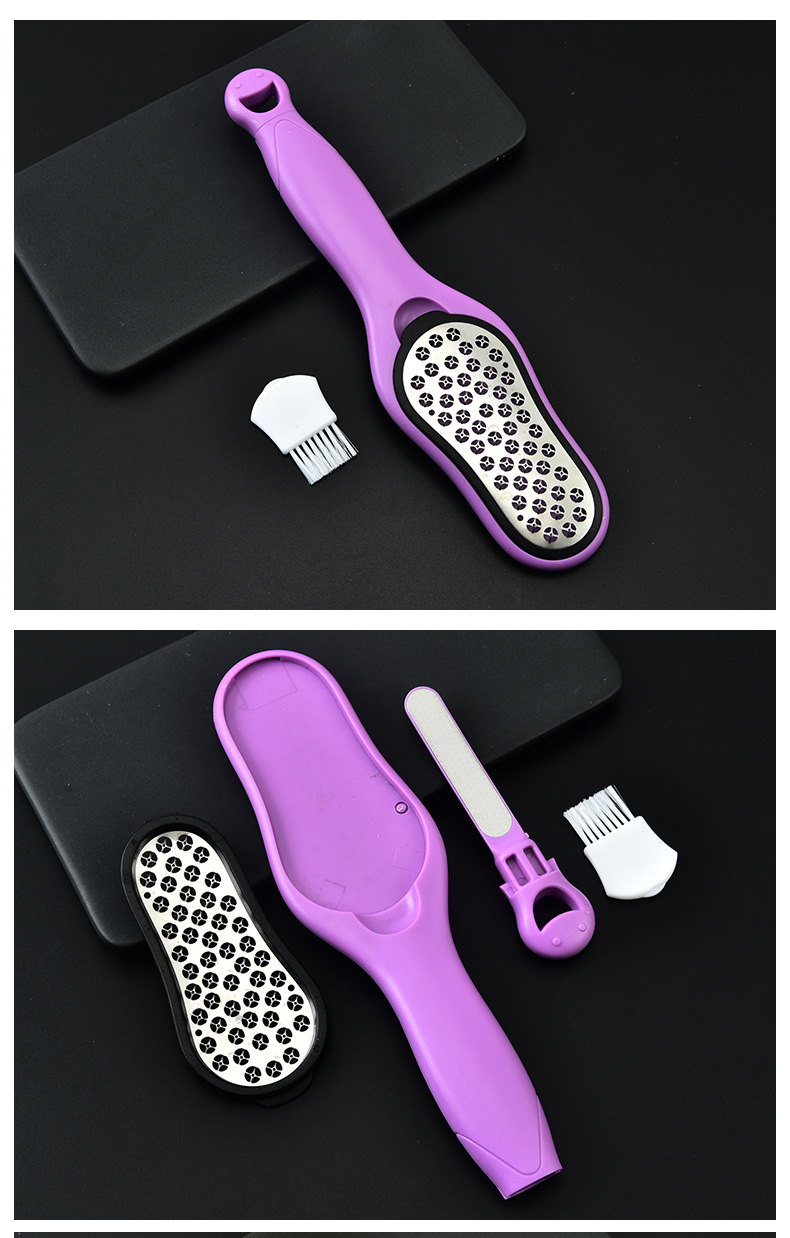 Stainless steel foot pads for removing dead skin, thick keratin and calluses on the heels. Detachable foot scrubber with nail clippers. shanilak pic 14