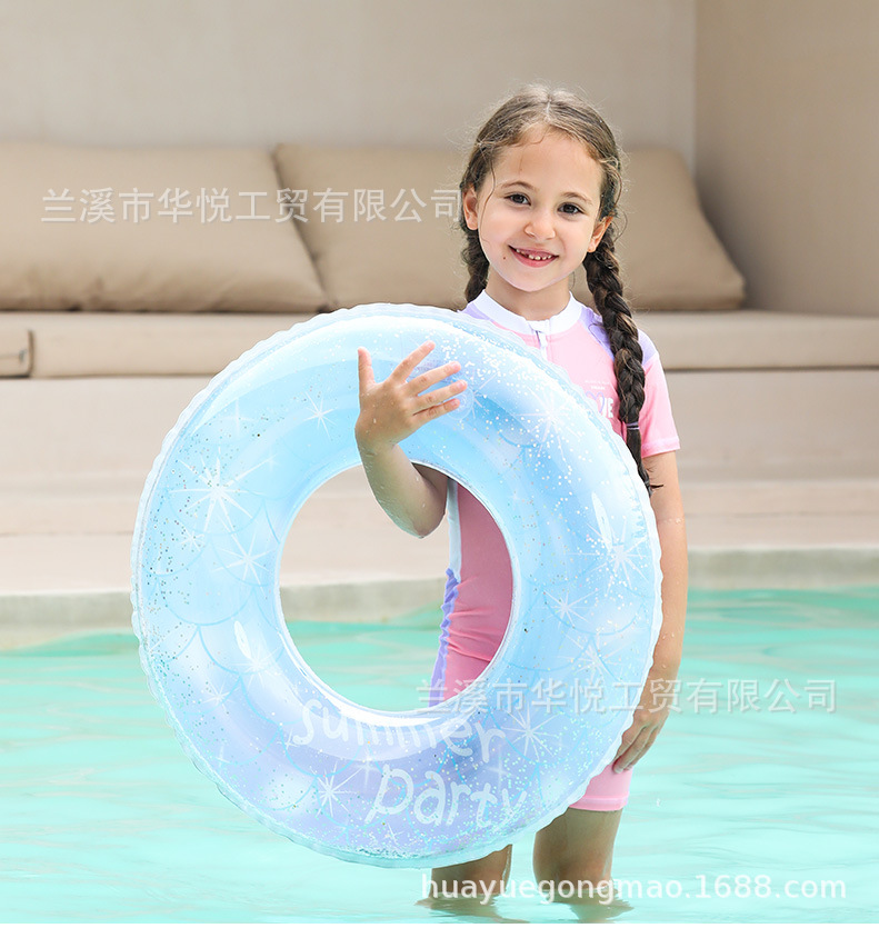印花透明亮片星空美人鱼游泳圈太空人儿童泳圈成人腋下圈现货批发详情6