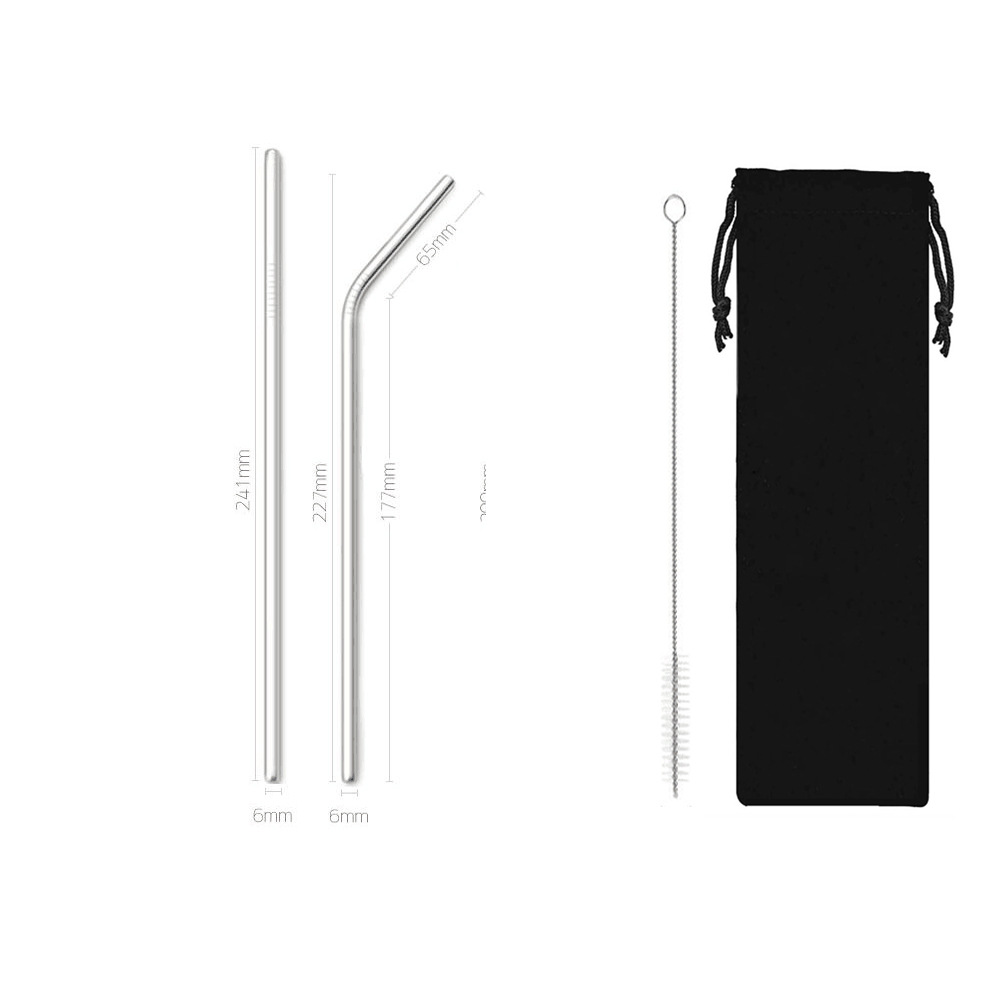 SWENO thickened 304 stainless steel straws, eco-friendly and portable, black bag straw set, customizable, portable, easy to clean, reusable, thickened stainless steel straws for outdoor and household use. pic 15