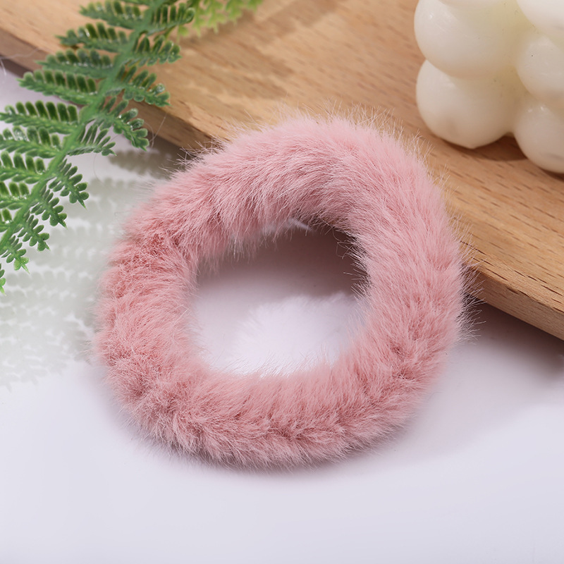 Korean style hair bands, simple autumn and winter plush bun hair ties, fashionable candy-colored sweet hair tie hair accessories wholesale pic 14