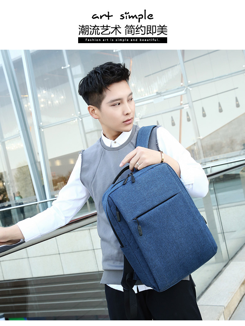 Cross-border backpacks, simple notebooks, business computer bags, campus student schoolbags, trendy travel backpacks that can be printed with logos pic 18