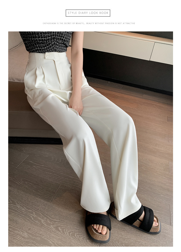 现货厂家批发 西装裤女2024新款高腰垂感阔腿裤宽松显瘦窄版 长裤详情43