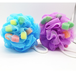 厂家直供搓澡透明长柄沐浴刷韩版起泡网双色沐浴球搓背沐浴刷搓背详情10