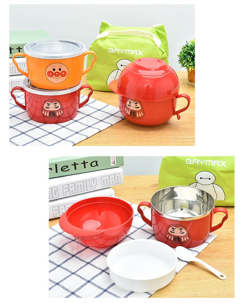 不锈钢快餐杯泡面杯带盖卡通日式泡面碗学生饭盒便当盒提锅详情39