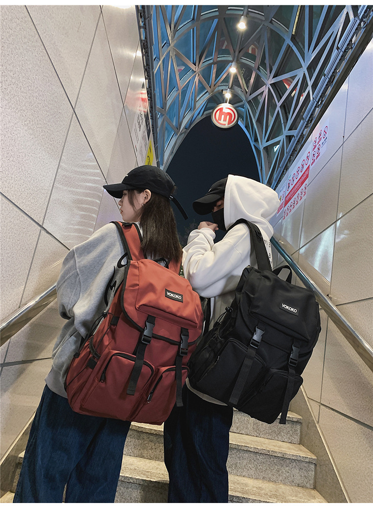 2022新款书包初高中大学生书包工装韩版简约大容量双肩背包详情13