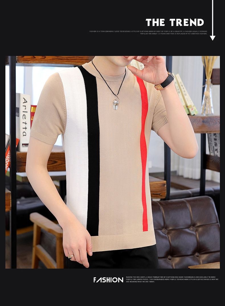 源头厂家2024夏季冰感透气时尚短袖T恤男新款青少年休闲百搭T恤男详情16