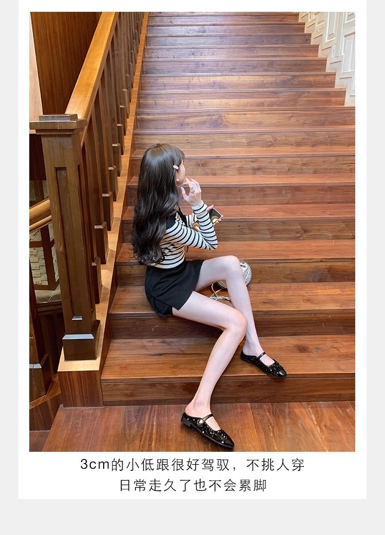 银色玛丽珍鞋亮片芭董舞鞋子真皮女鞋葡萄妈单鞋女2024春款女鞋子详情26