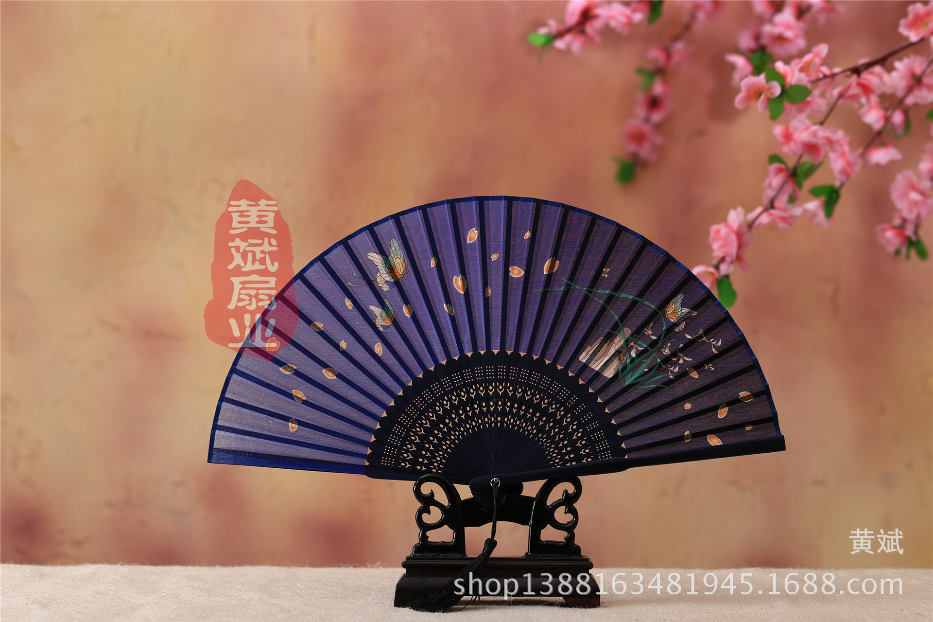 古风古典礼品真丝竹扇子日式和风扇樱花扇 折扇批发 舞蹈道具扇详情34