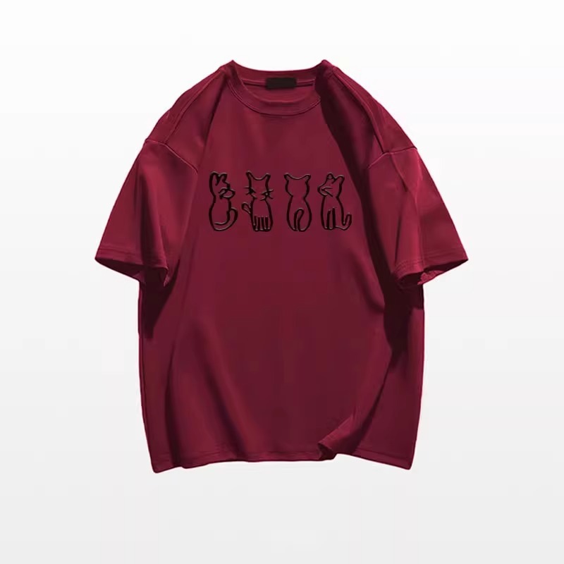 纯棉潮牌短袖T恤女夏季2025宽松设计感小众半袖复古美式上衣体恤详情10