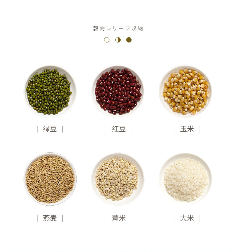 素风尚米桶箱旋转分隔密封罐储存物透明圆形五谷杂粮分装收纳盒桶详情11