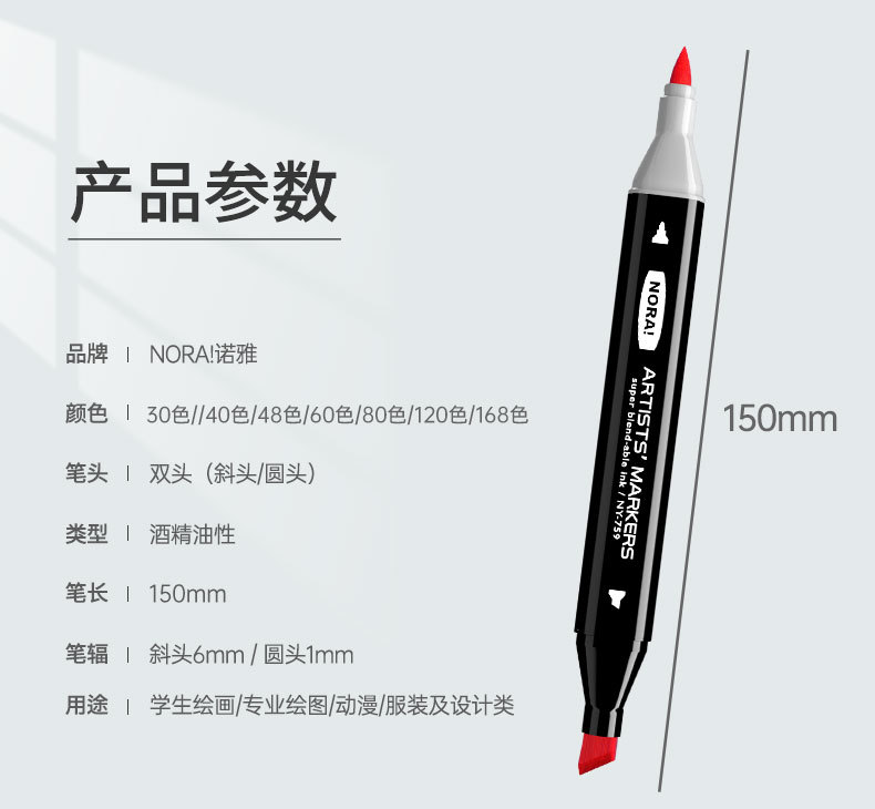 Double-headed high-quality marker pen set, complete oil-based Noya premium watercolor pen for painting, specially designed for students and children 12 pic 4