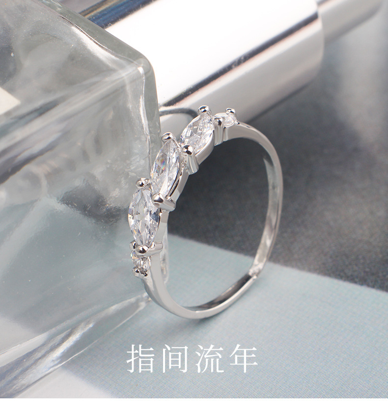 戒指食指银戒指女 潮人情侣甜美锆石指环批发厂家直销礼品戒指详情1
