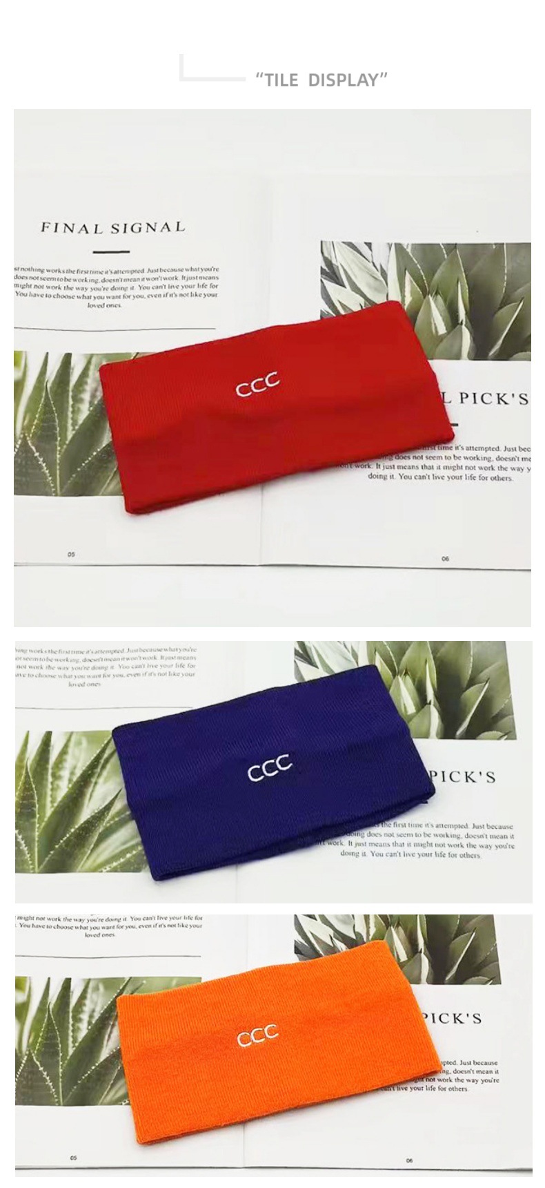 四季运动发带宽边女生日常外带超宽百搭护额字母针织纯色休闲护耳详情3