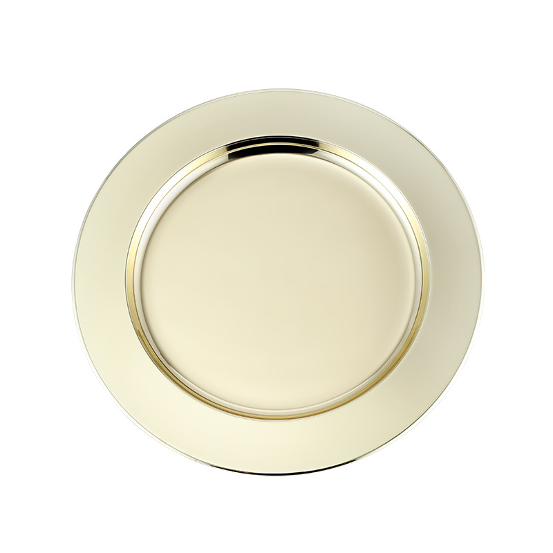 Factory wholesale circular craft plates, electroplated fruit plates, barbecue plates, display plates, and stainless steel round plates pic 5