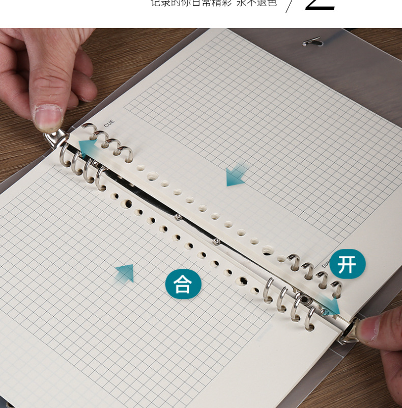 B5 صفحة قابلة للتفكيك، دفتر ملاحظات لخط PP الفارغة في المربع A5A4 pic 5