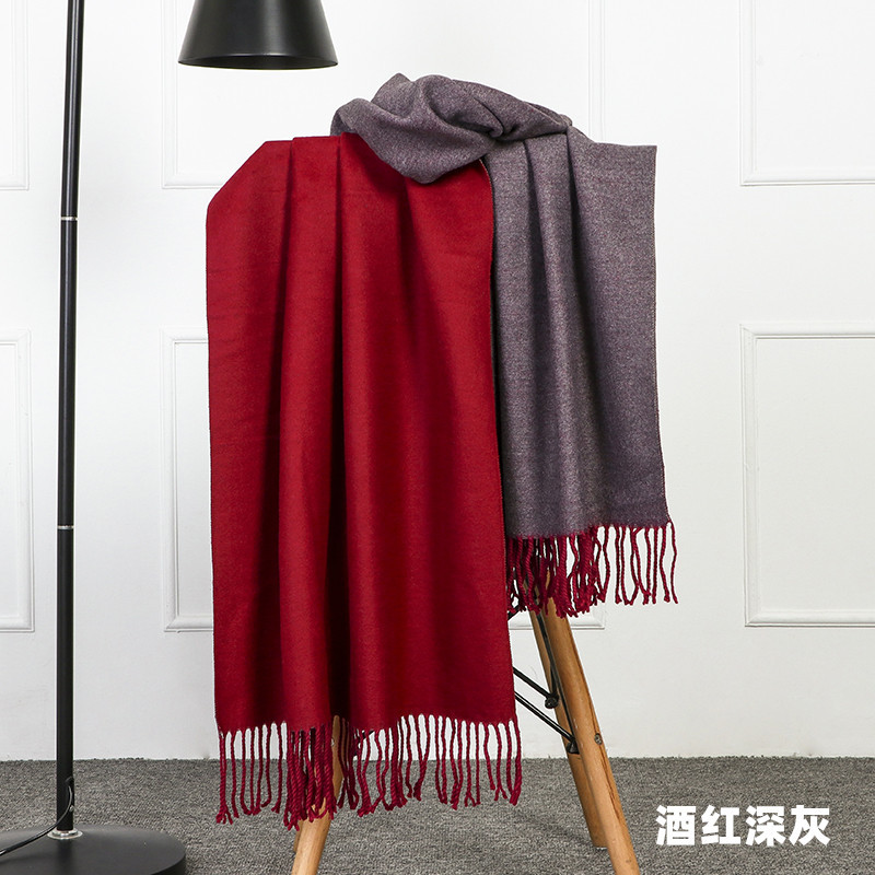 Double-sided scarf for women in autumn and winter 2023, thickened and warm shawl, cashmere scarf for men in winter, wool scarf pic 27