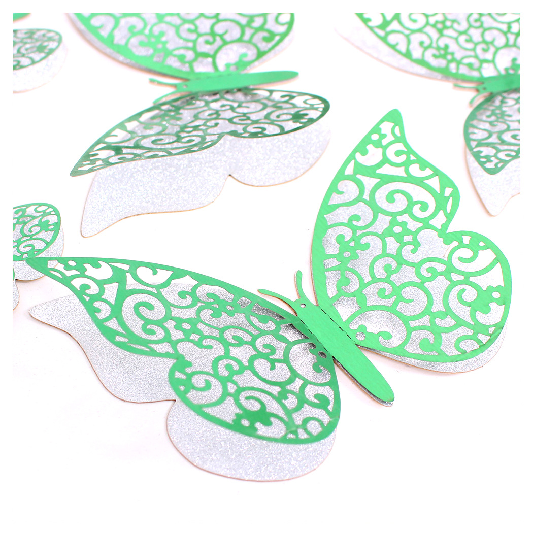 亚马逊12只3D镂空蝴蝶墙贴 圣诞节庆节日布置装饰贴纸 立体蝴蝶详情11