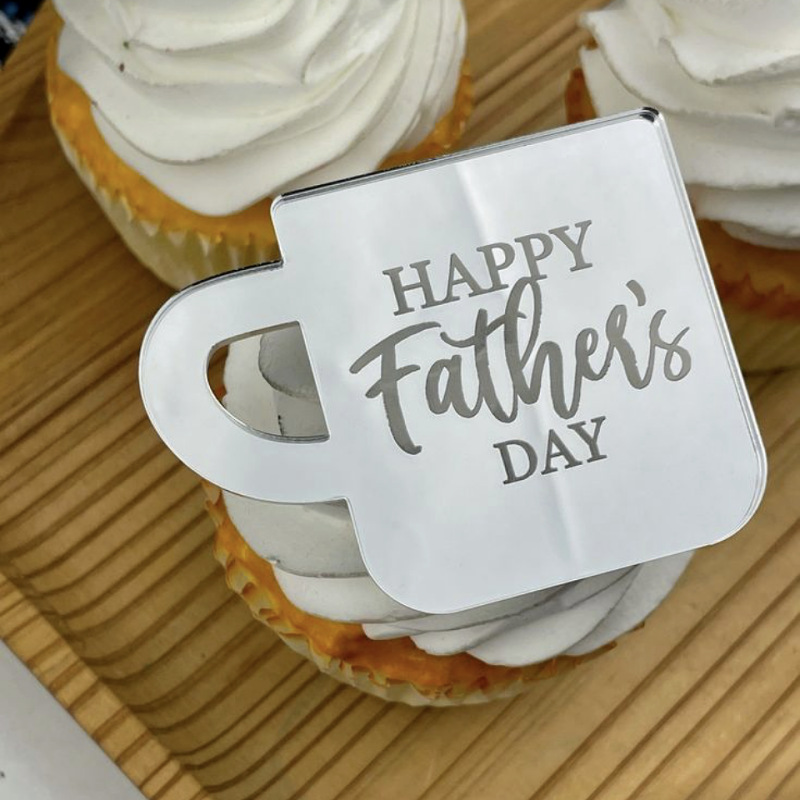跨境ins风父亲节爸爸生日纸杯蛋糕装饰圆形打标亚克力蛋糕装饰详情8