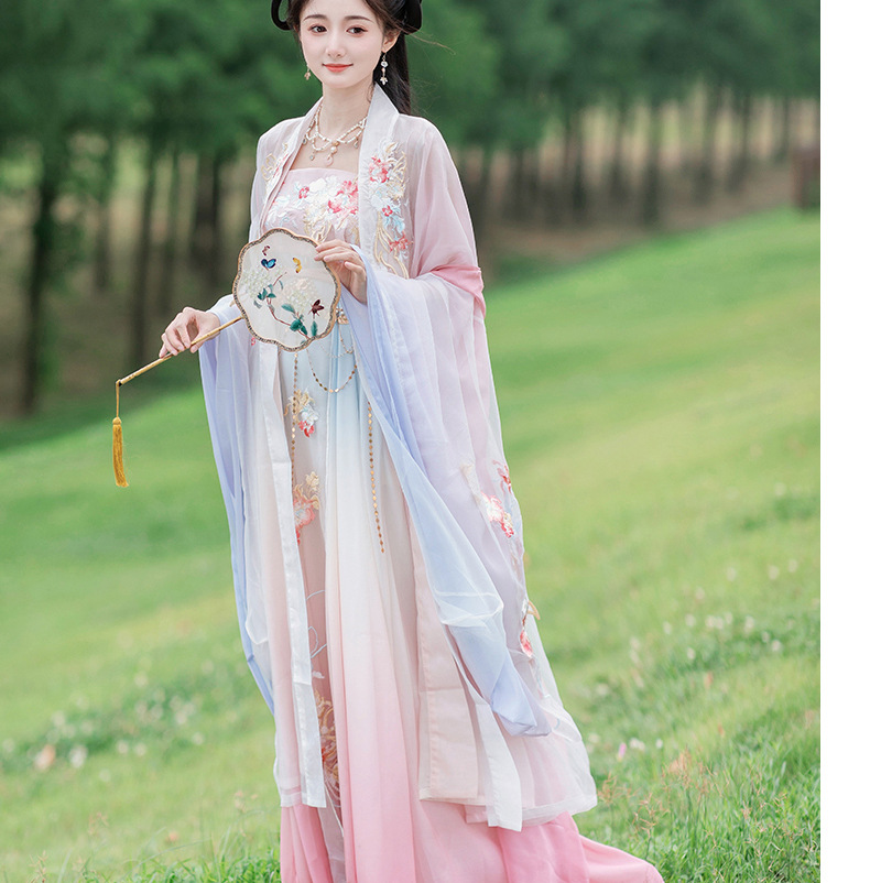 国潮醉梦夕风原创昭月诃子裙唐制齐胸汉服女大袖夏季新款仙气重工刺绣详情9