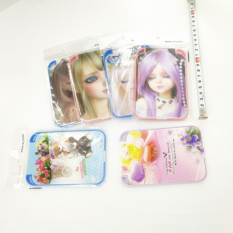 Portable mirror, 3D blinking mirror, folding mirror, animated makeup mirror, small mirror, square mirror, student dressing mirror pic 2