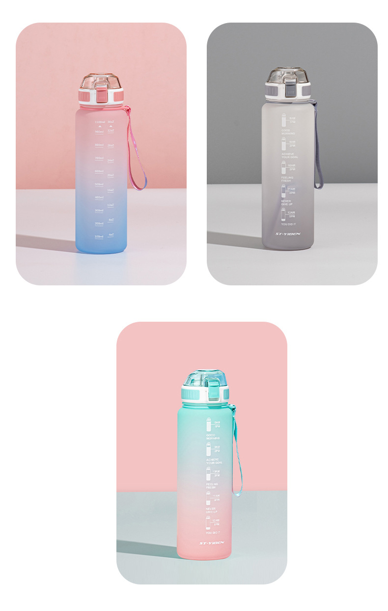 Yiben Huanxin Space Cup, a high-quality gradient plastic cup with scale, is a portable drinking water cup for outdoor sports pic 9