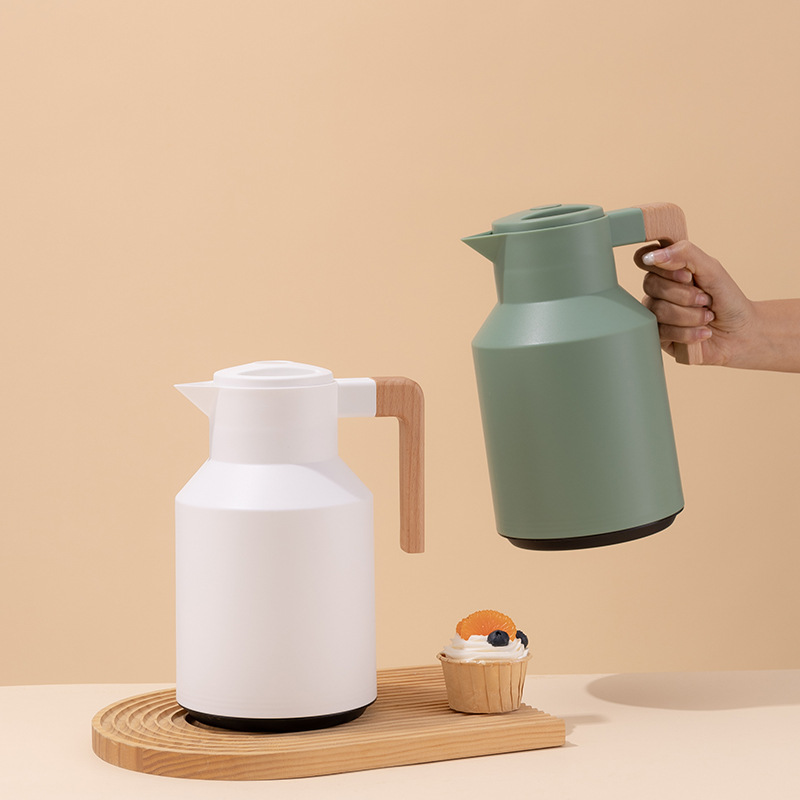 Nordic water thermos, large capacity coffee pot, 1L thermos water bottle, household thermos, glass inner liner, hot water bottle, open pic 3