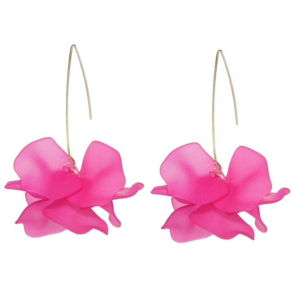 New cross-border earrings from Europe and America: Barbie pink best-selling set, rose red geometric versatile summer earrings for women with a vacation style pic 15